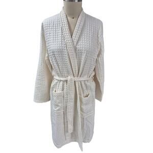 NWT Daydream by Berkshire Home Vanilla Waffle Textured Cotton/Poly Robe Sz L